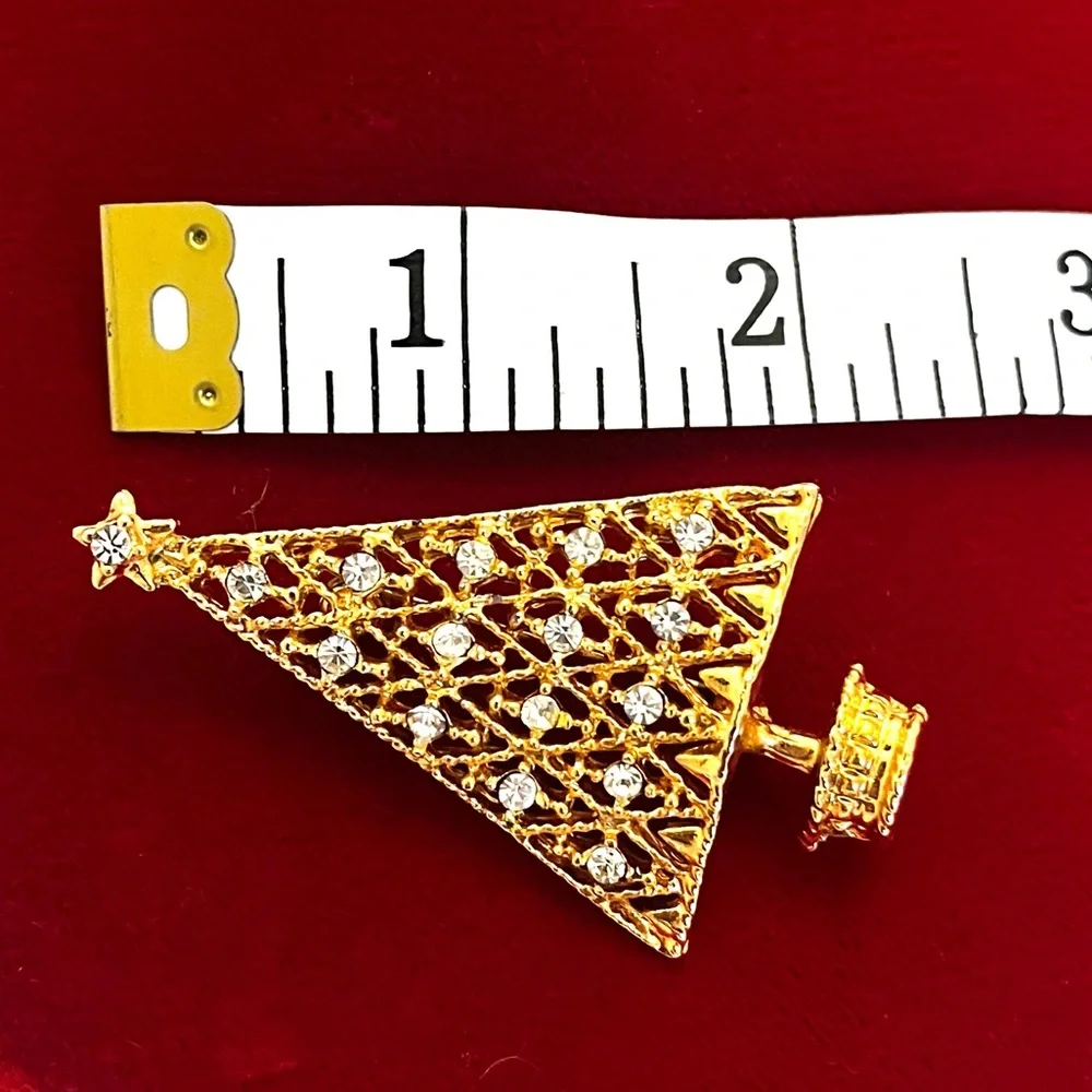 Christmas Tree Vintage Brooches 3 pieces - Picture 3 of 7